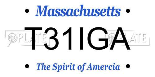 T31IGA Massachusetts License Plate