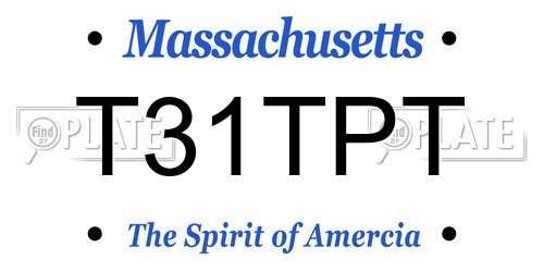 T31TPT Massachusetts License Plate