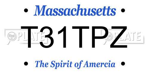 T31TPZ Massachusetts License Plate