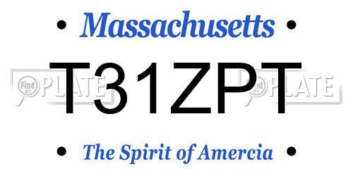 T31ZPT Massachusetts License Plate
