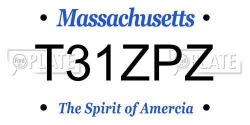 T31ZPZ Massachusetts License Plate