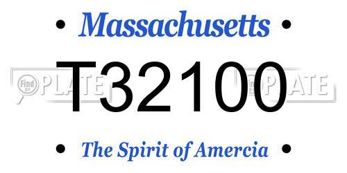 T32100 Massachusetts License Plate