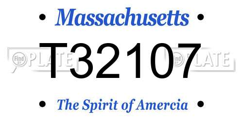 T32107 Massachusetts License Plate