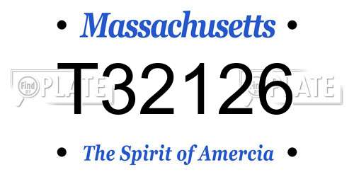 T32126 Massachusetts License Plate