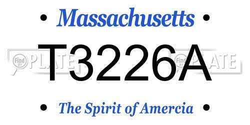 T3226A Massachusetts License Plate