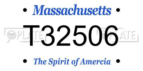 T32506 Massachusetts License Plate
