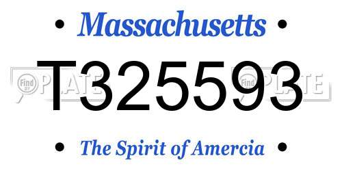 T325593 Massachusetts License Plate