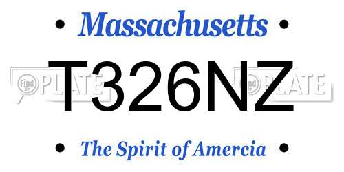 T326NZ Massachusetts License Plate