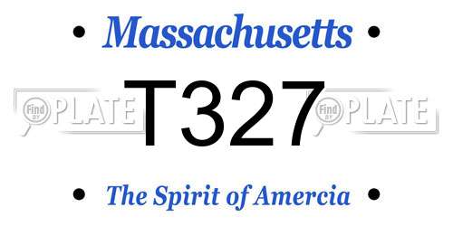 T327 Massachusetts License Plate