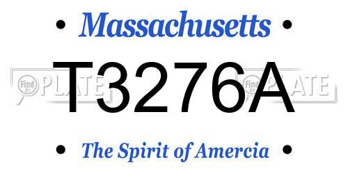T3276A Massachusetts License Plate