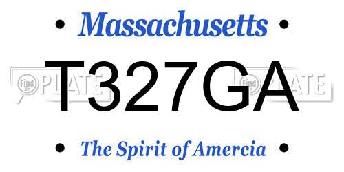 T327GA Massachusetts License Plate