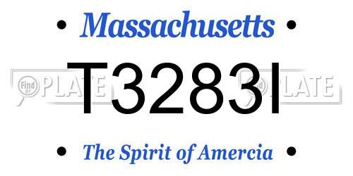 T3283I Massachusetts License Plate