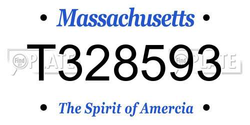 T328593 Massachusetts License Plate