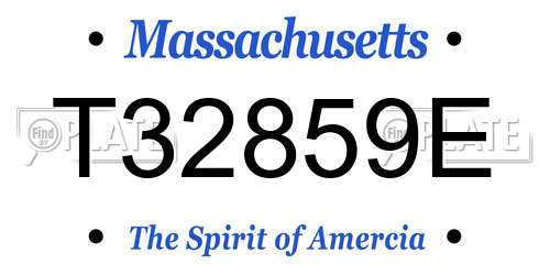 T32859E Massachusetts License Plate