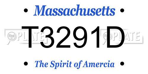 T3291D Massachusetts License Plate