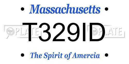 T329ID Massachusetts License Plate