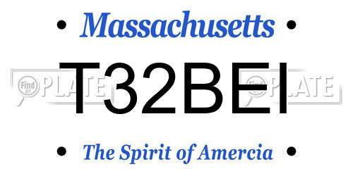 T32BEI Massachusetts License Plate