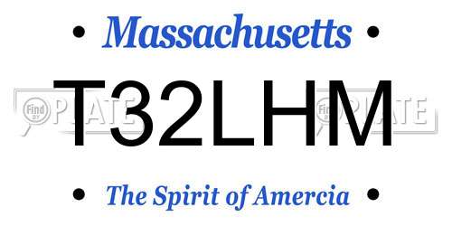 T32LHM Massachusetts License Plate