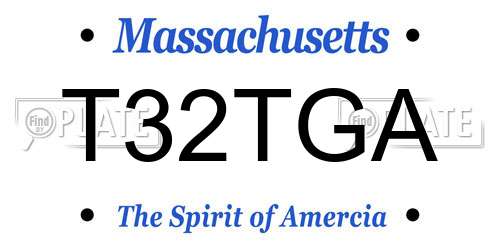 T32TGA Massachusetts License Plate