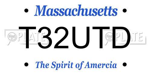 T32UTD Massachusetts License Plate