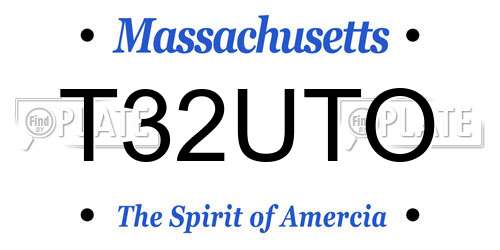 T32UTO Massachusetts License Plate