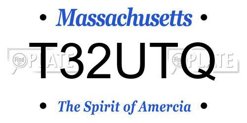 T32UTQ Massachusetts License Plate
