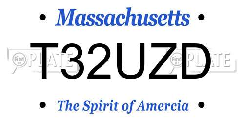 T32UZD Massachusetts License Plate