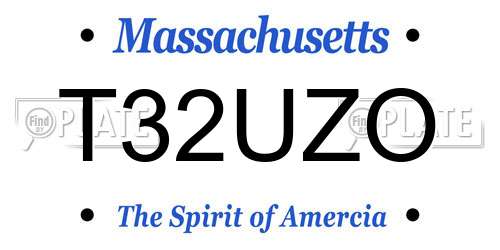 T32UZO Massachusetts License Plate