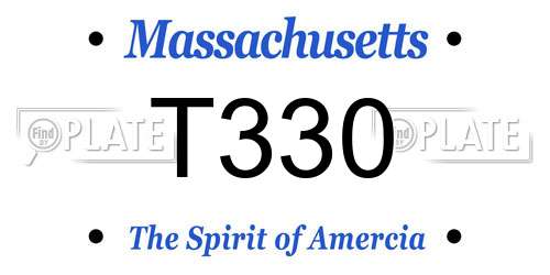T330 Massachusetts License Plate