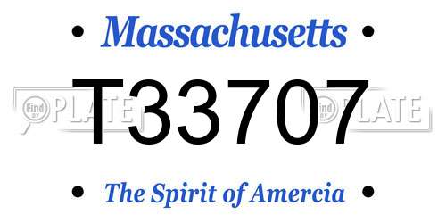 T33707 Massachusetts License Plate