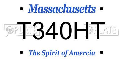 T340HT Massachusetts License Plate