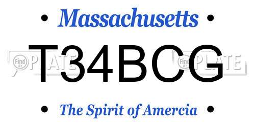 T34BCG Massachusetts License Plate