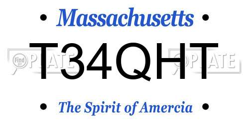 T34QHT Massachusetts License Plate