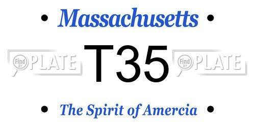 T35 Massachusetts License Plate