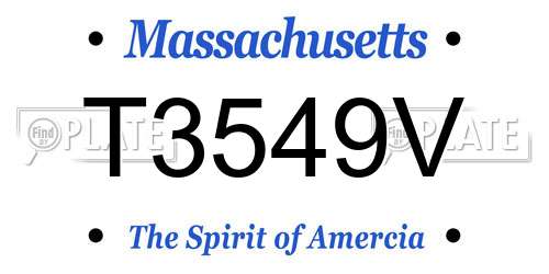 T3549V Massachusetts License Plate