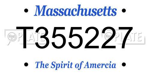 T355227 Massachusetts License Plate