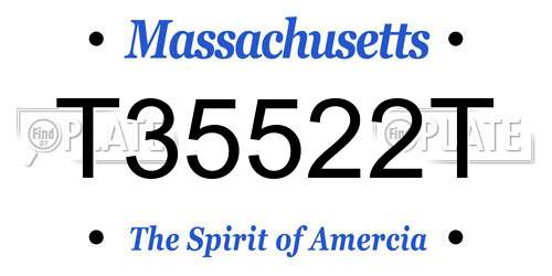 T35522T Massachusetts License Plate