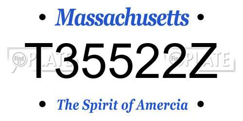 T35522Z Massachusetts License Plate