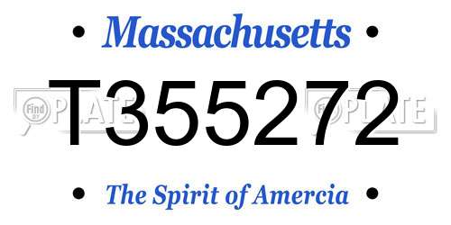 T355272 Massachusetts License Plate