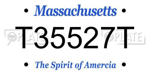 T35527T Massachusetts License Plate