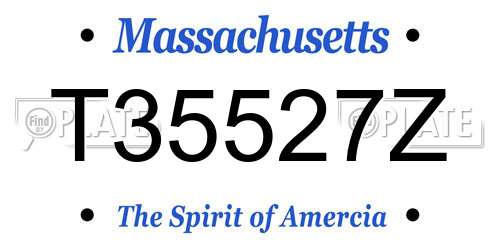 T35527Z Massachusetts License Plate