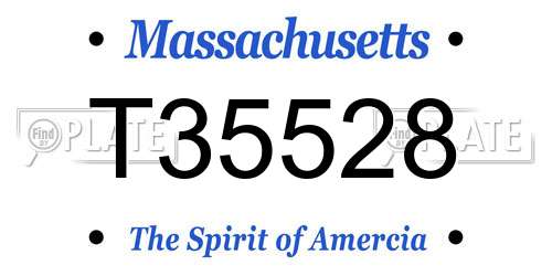 T35528 Massachusetts License Plate