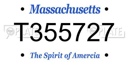 T355727 Massachusetts License Plate
