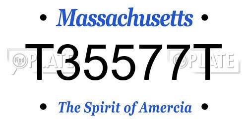 T35577T Massachusetts License Plate