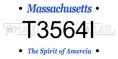 T3564I Massachusetts License Plate