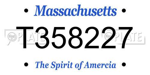 T358227 Massachusetts License Plate
