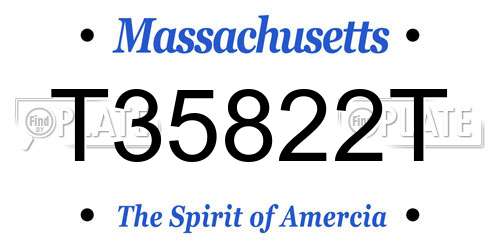 T35822T Massachusetts License Plate