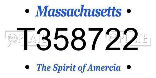 T358722 Massachusetts License Plate