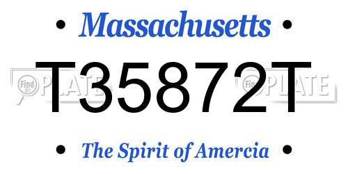 T35872T Massachusetts License Plate