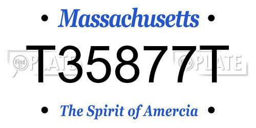 T35877T Massachusetts License Plate